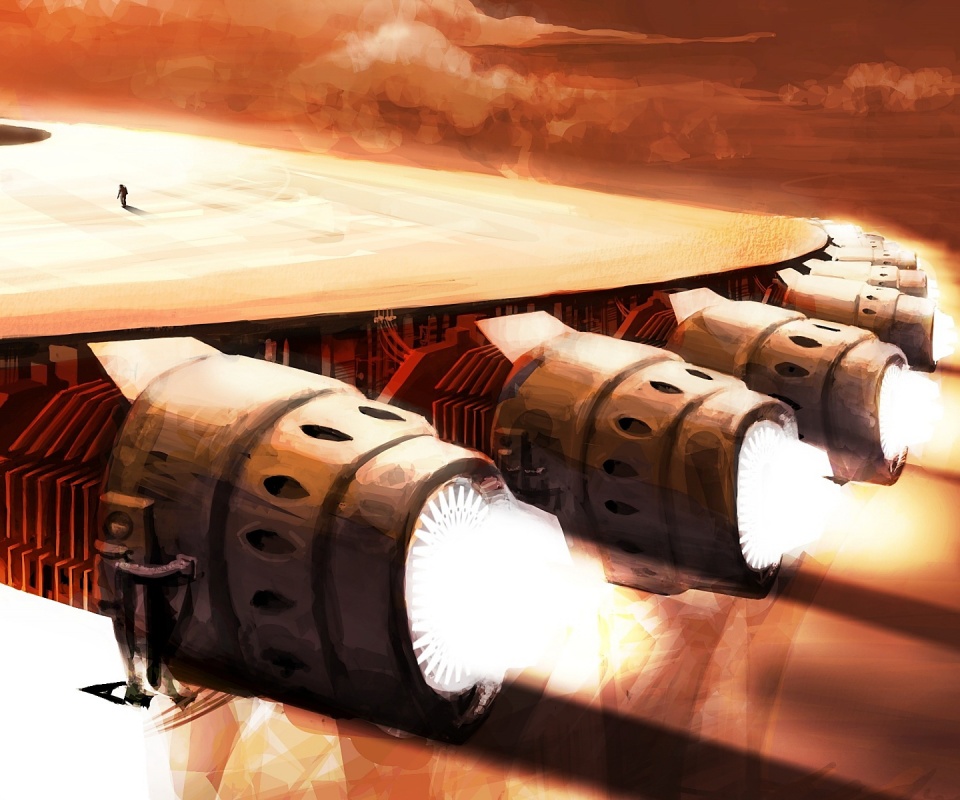 Разгон космического корабля обои