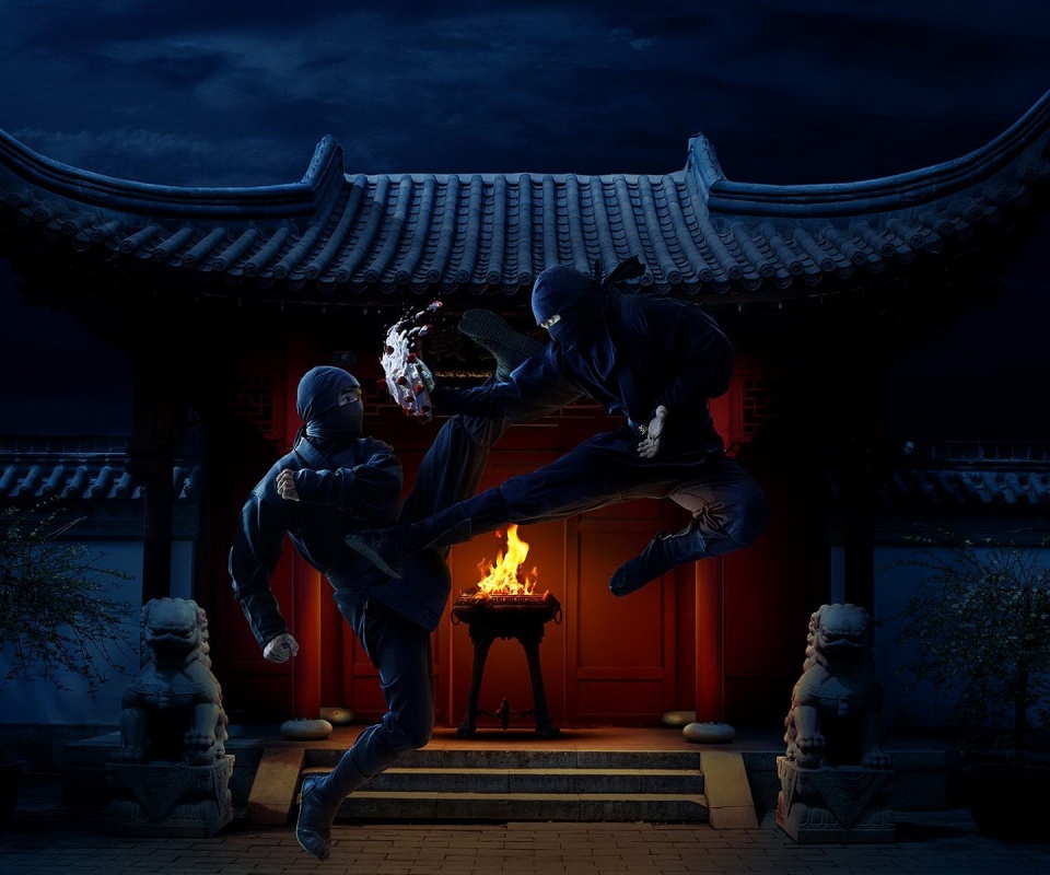 Бой ниндзя обои