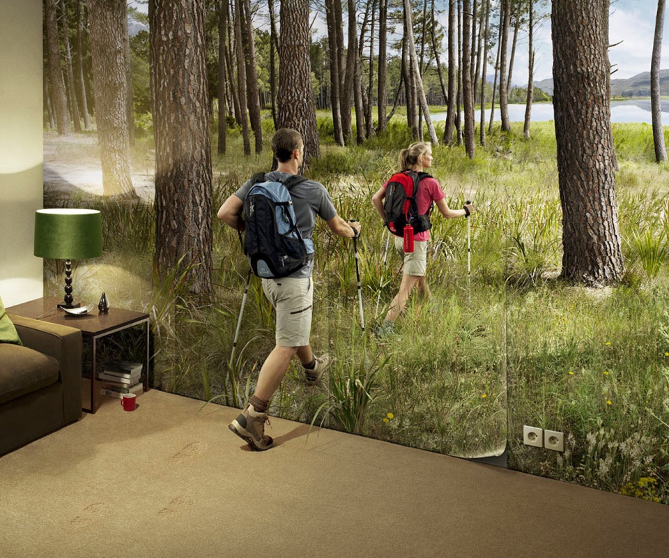 Реклама фотообоев обои