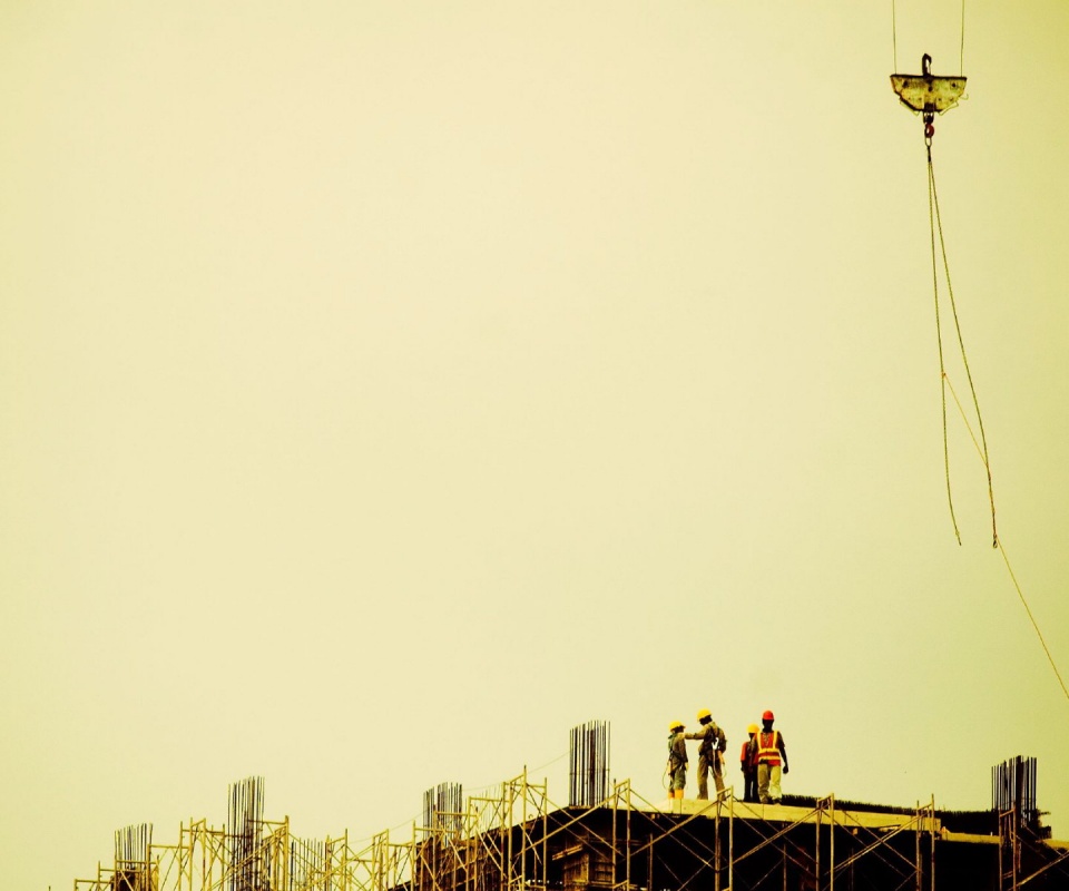 Строители на объекте обои