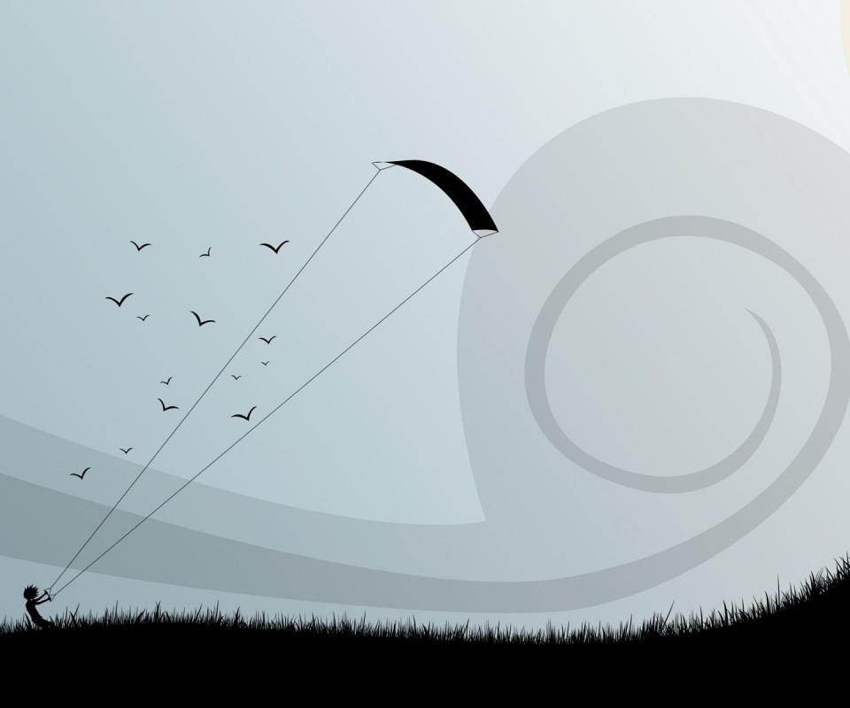 Запуск воздушного змея обои