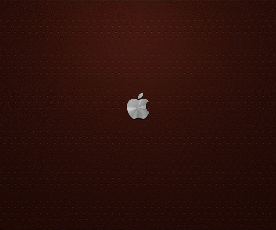 Маленький логотип Apple на перфорированной коже обои