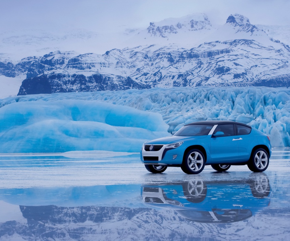 Внедорожник Фольксваген на льду обои