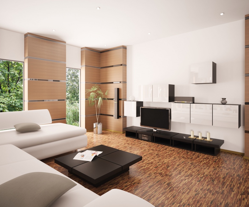 Дизайн гостиной обои