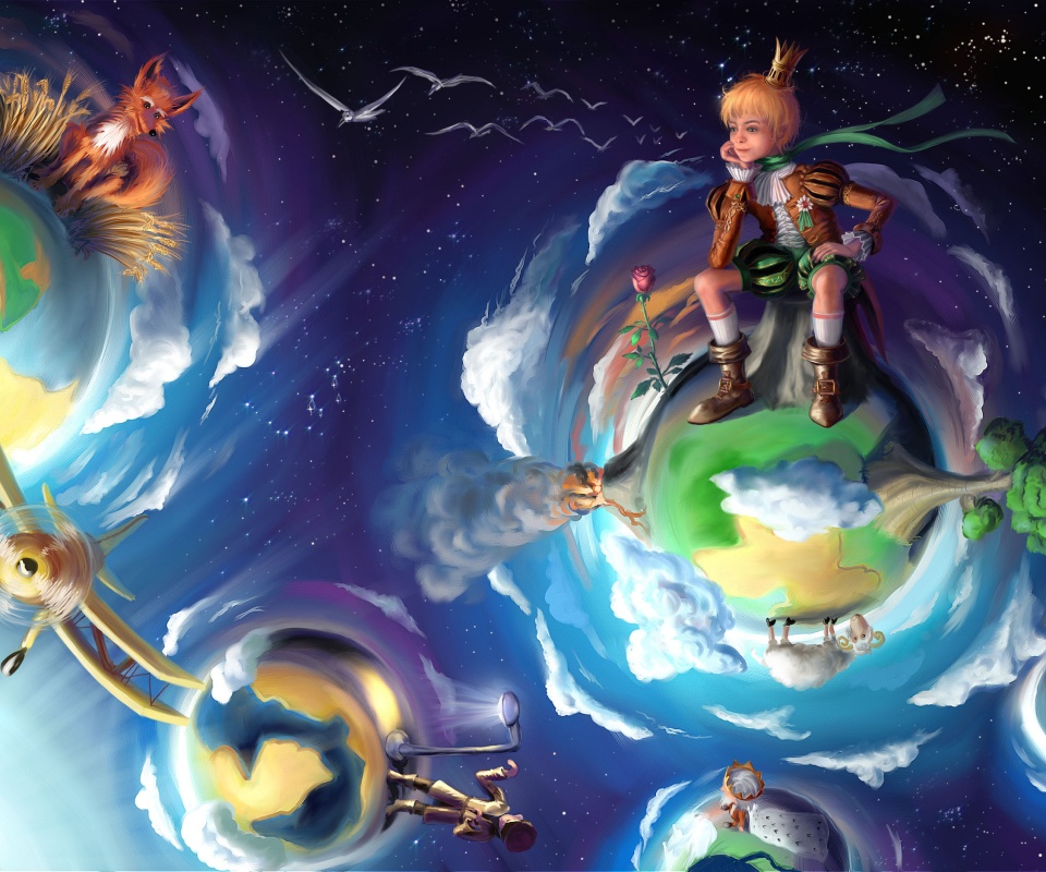 Арт на сказку Маленький Принц обои