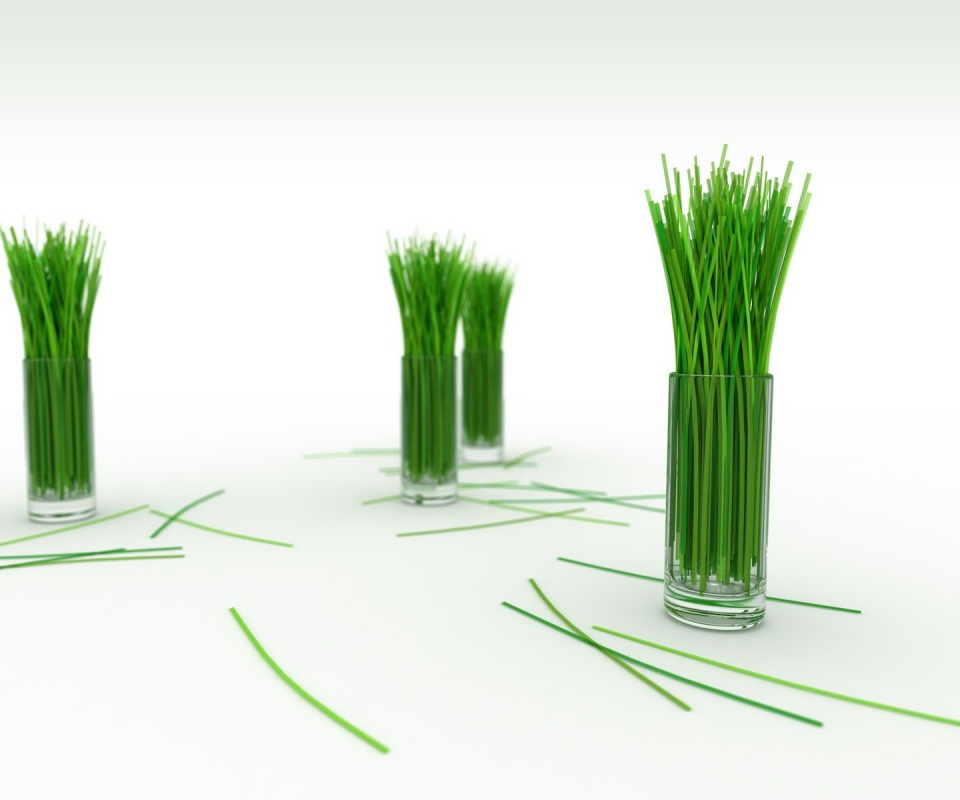 Трава в стакане обои