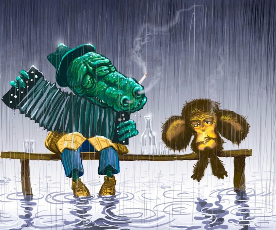 Гена и Чебурашка обои