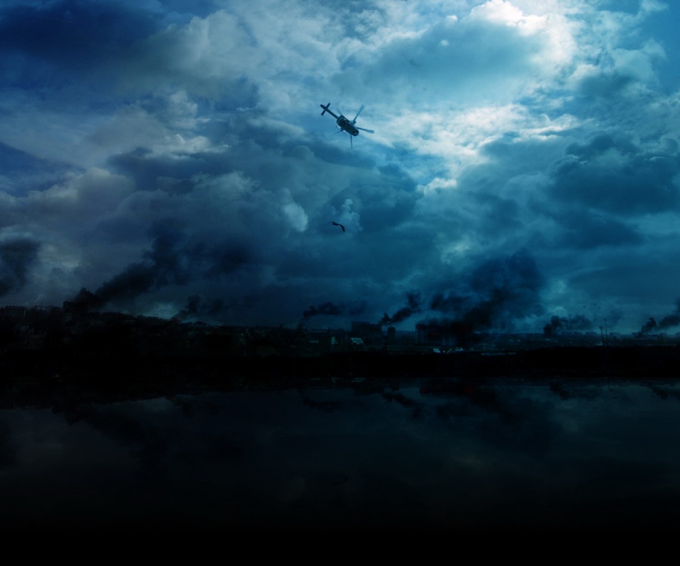 Дымящий город обои