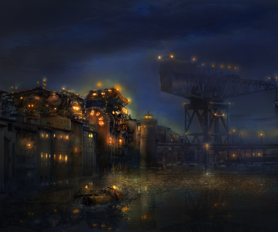 Портовые огни обои