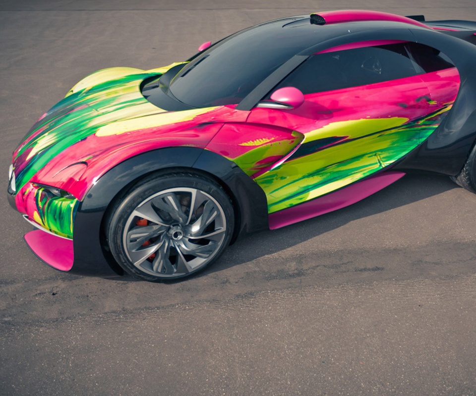 Раскрашенный спорткар ситроен обои