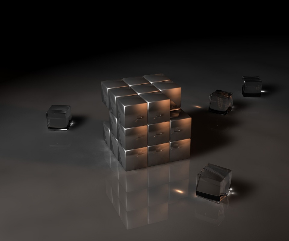 Стеклянный кубик рубика обои