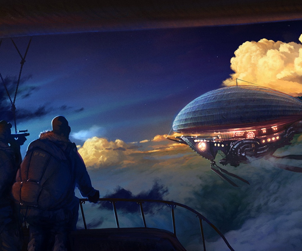 Инопланетный дирижабль обои