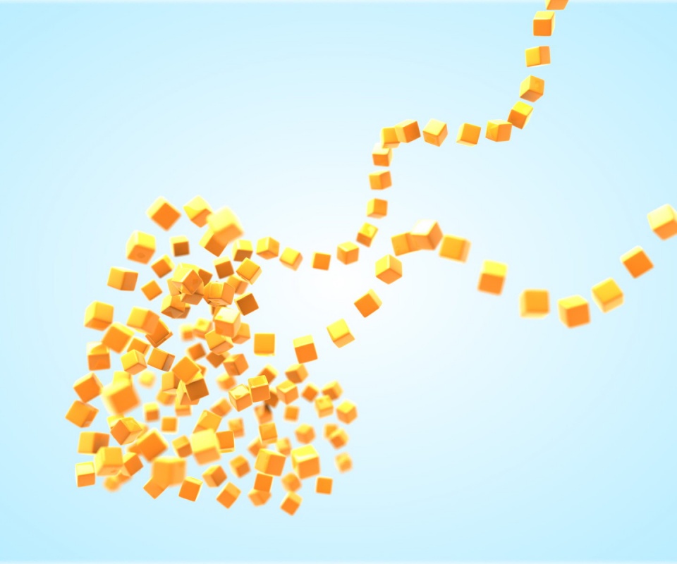 Сердце из кубиков обои