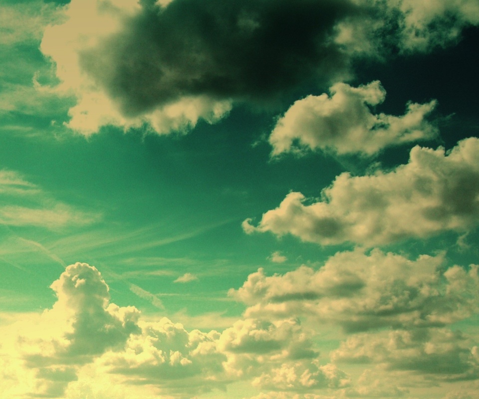 Зеленое небо обои