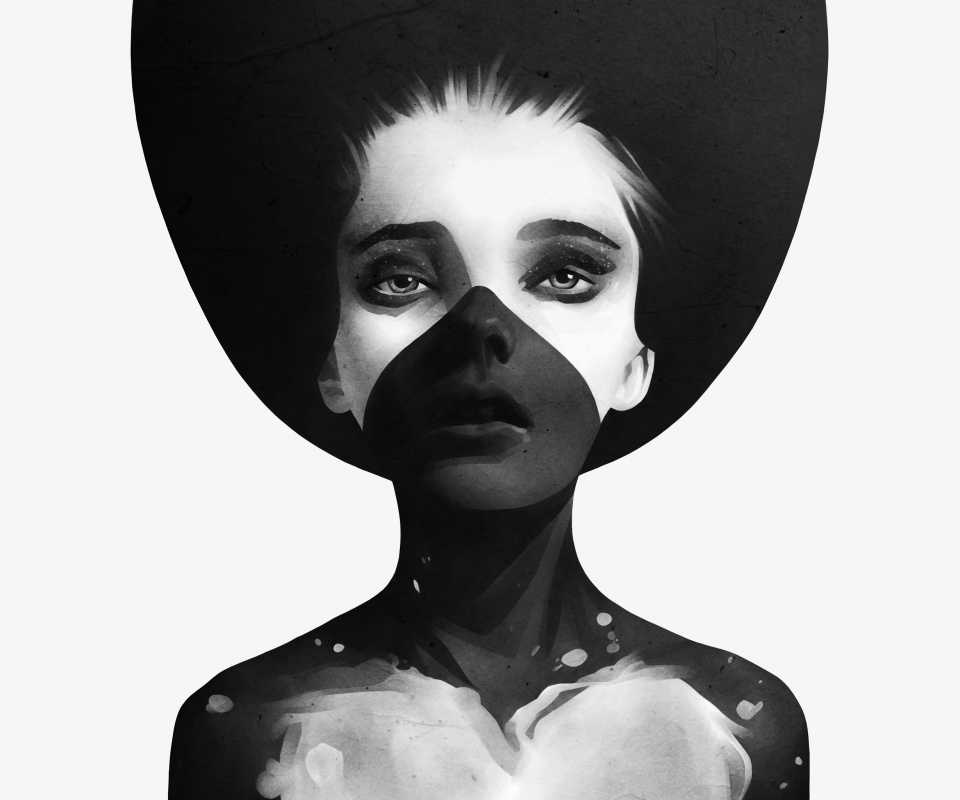 Черно-белый бодиарт обои