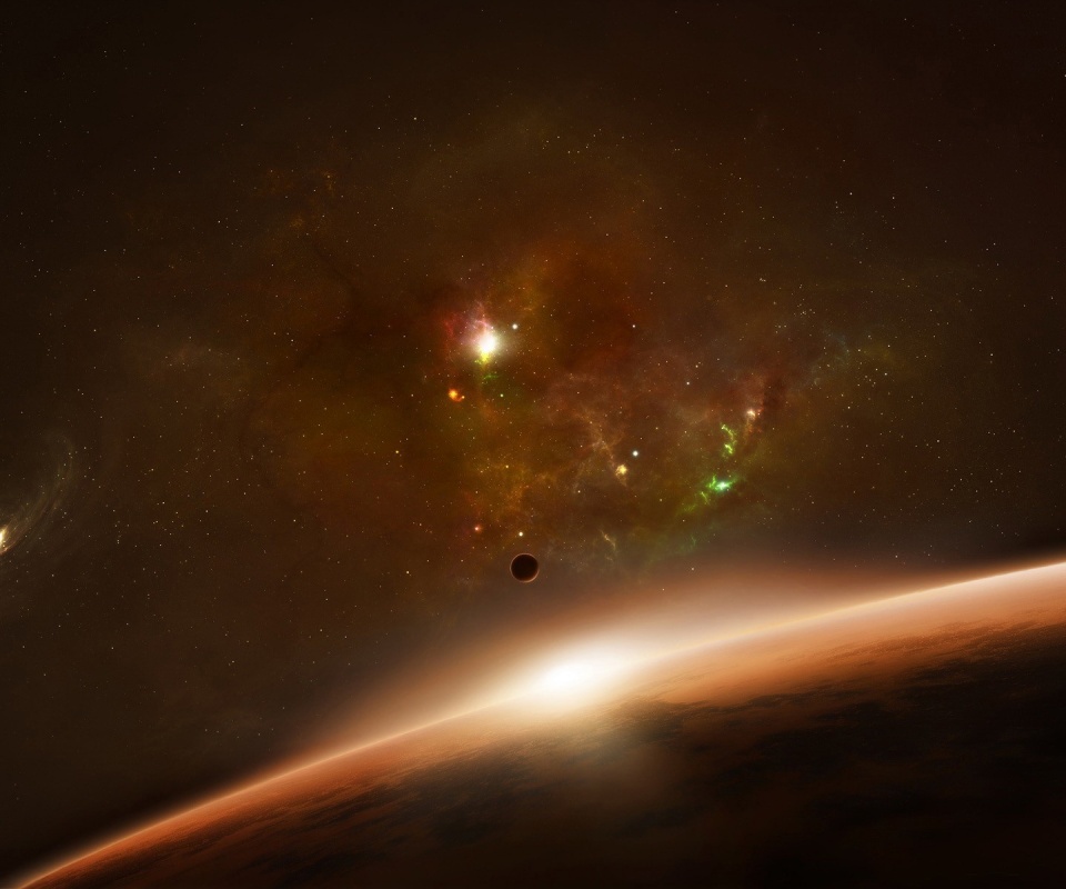 Восход в космосе обои