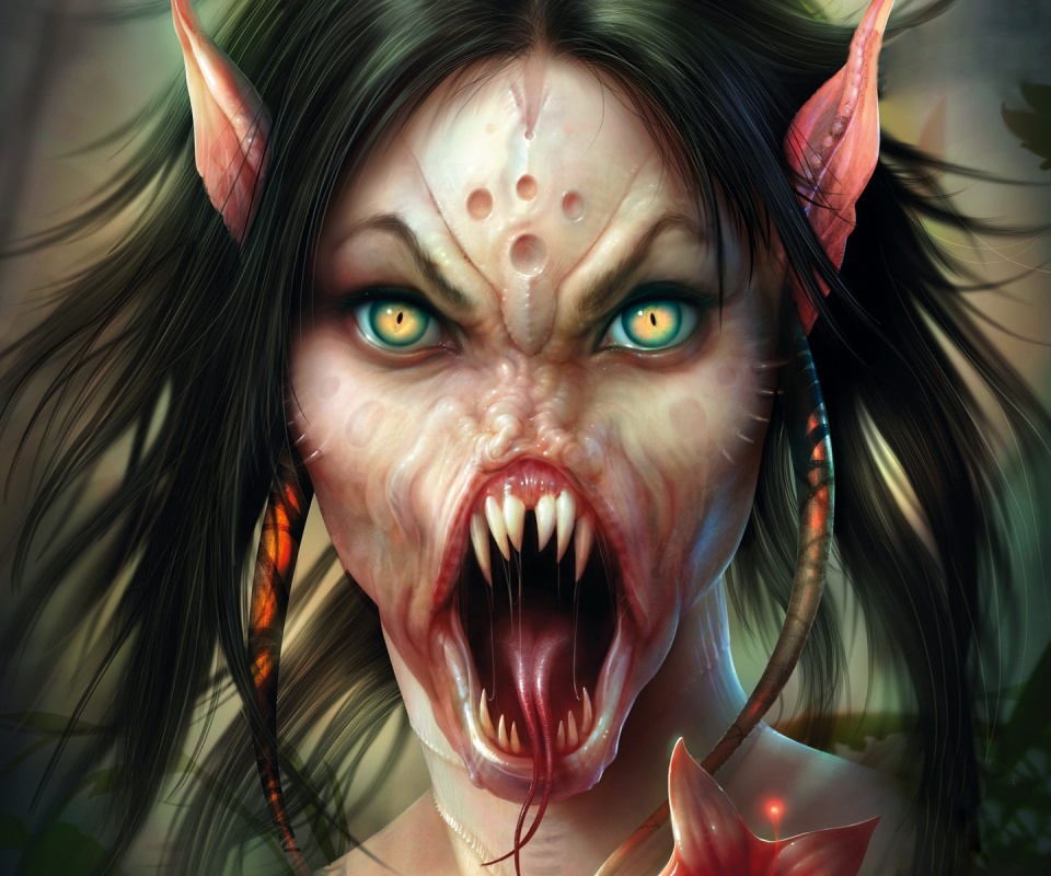 Эльфийка монстр обои