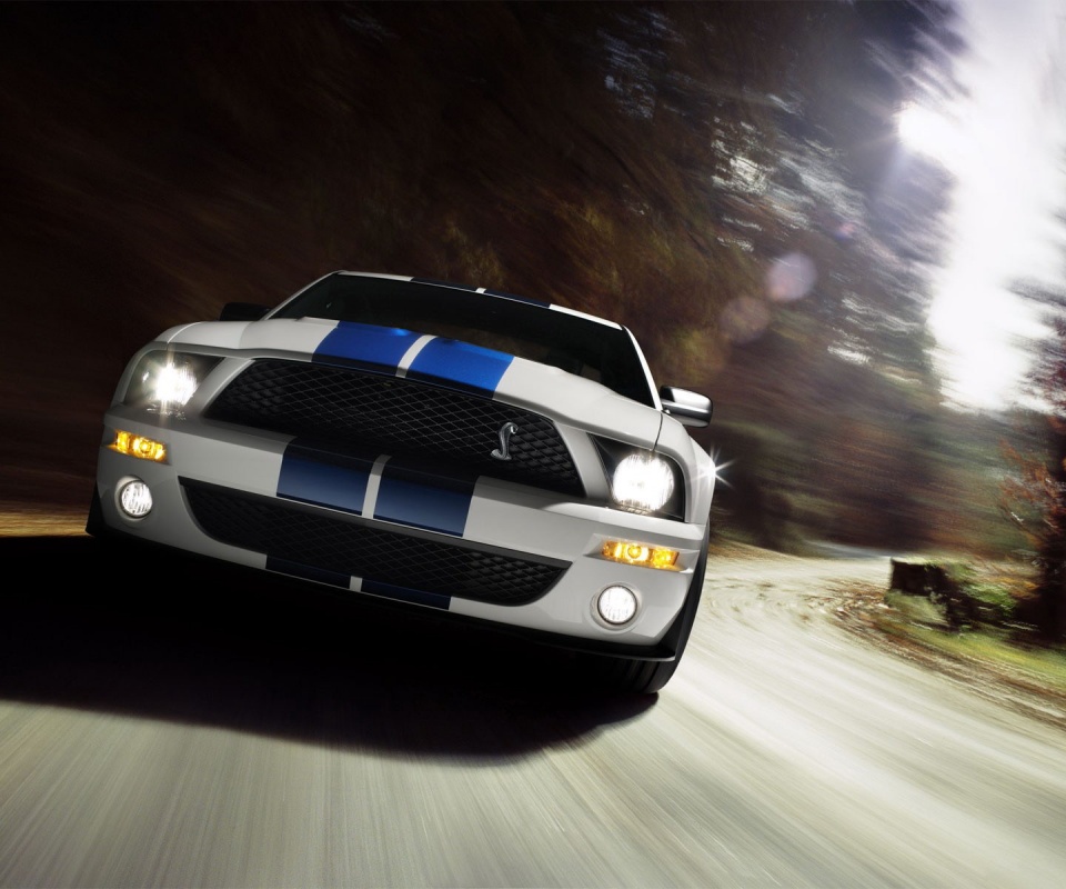 Форд Шелби с синими полосками обои