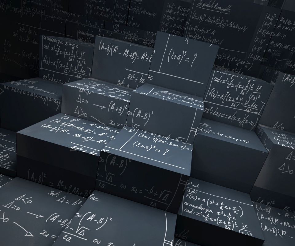Черные кубы в уравнениях обои