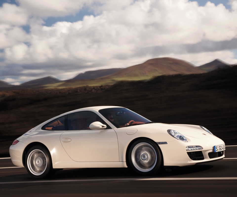 Белый порш обои