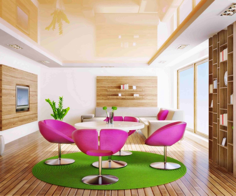 Дизайн гостиной обои