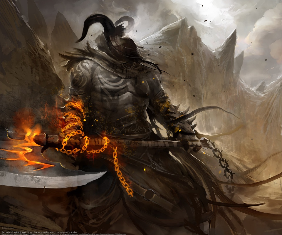 Демон с топором обои