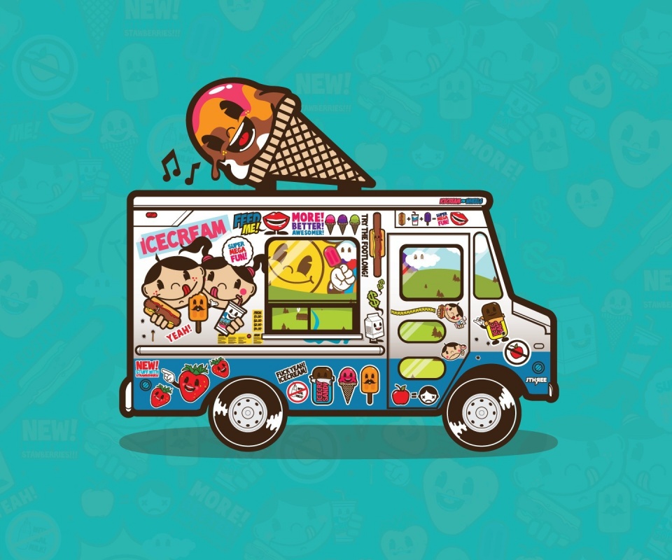 Фургончик мороженщика обои