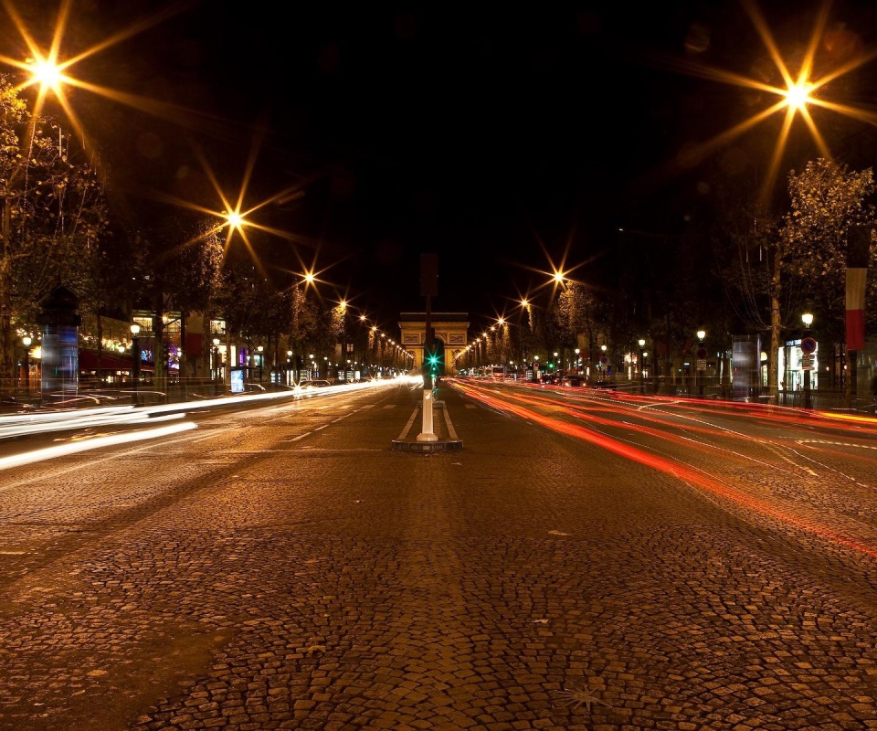 Ночной париж обои