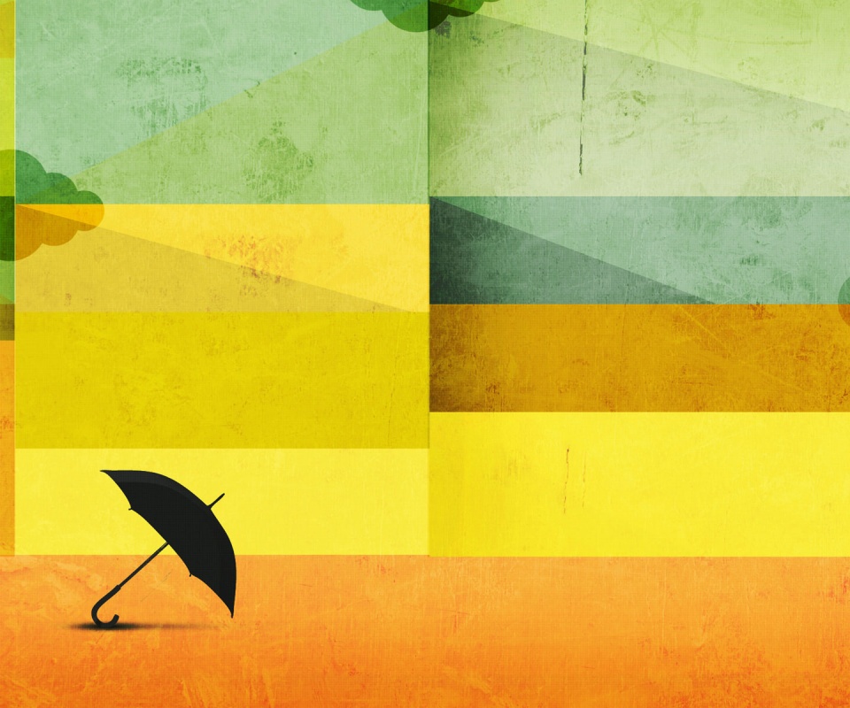 Силуэт зонтика обои