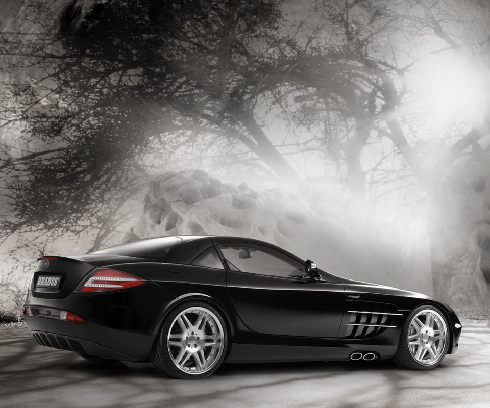 Черный спорткар Мерседес обои