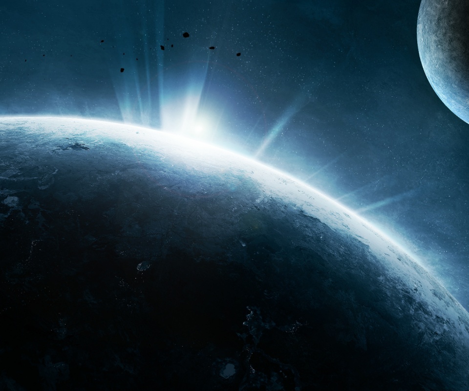 Восход над планетой обои