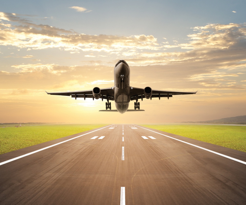 Взлетающий самолет обои