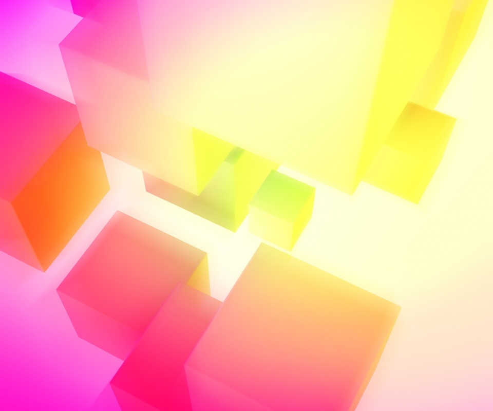 Розовые и желтые кубики обои
