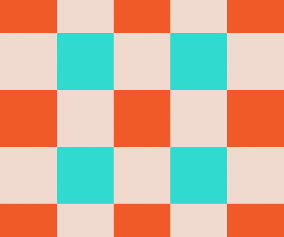 Оранжевые голубые и белые клетки обои