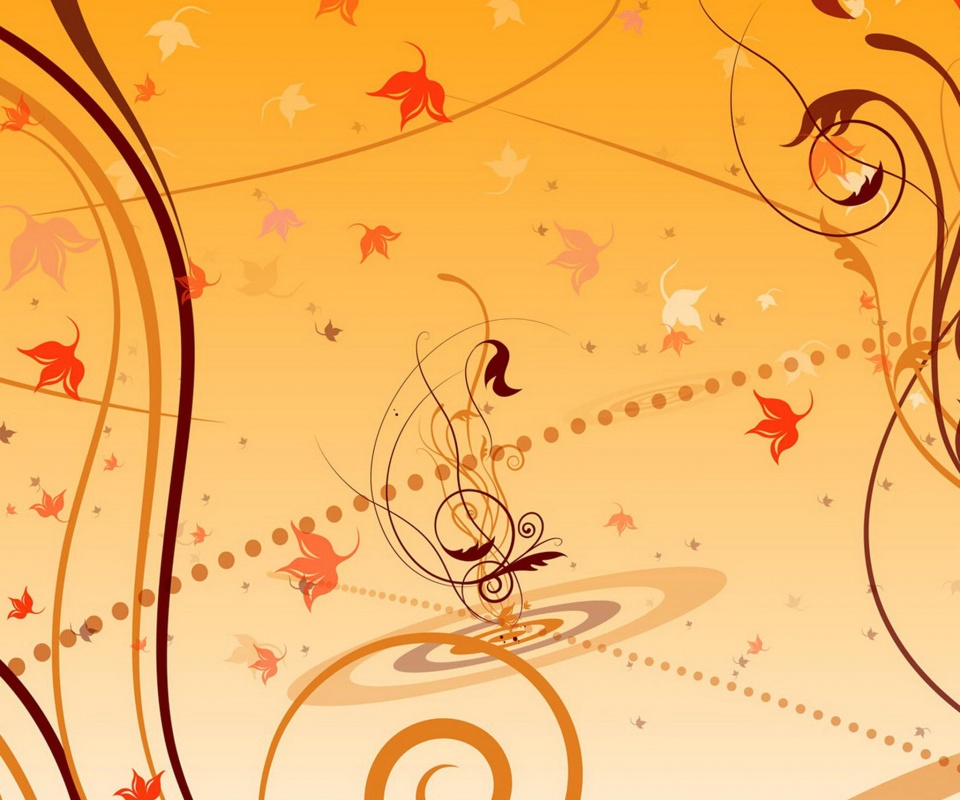 Цветы и завитки обои