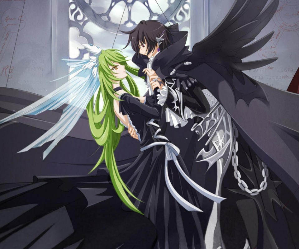 Танец под витражом обои