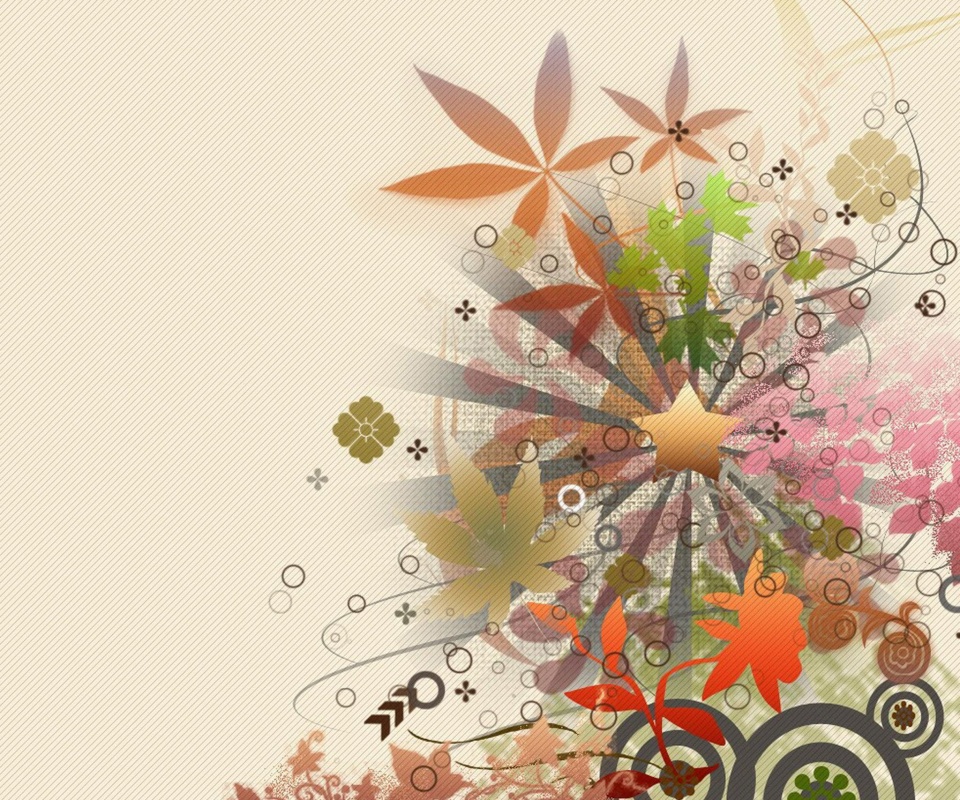 Звездно-листовая абстракция обои