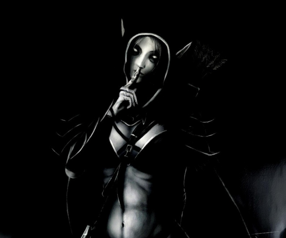 Ночная эльфийка призывает к тишине обои