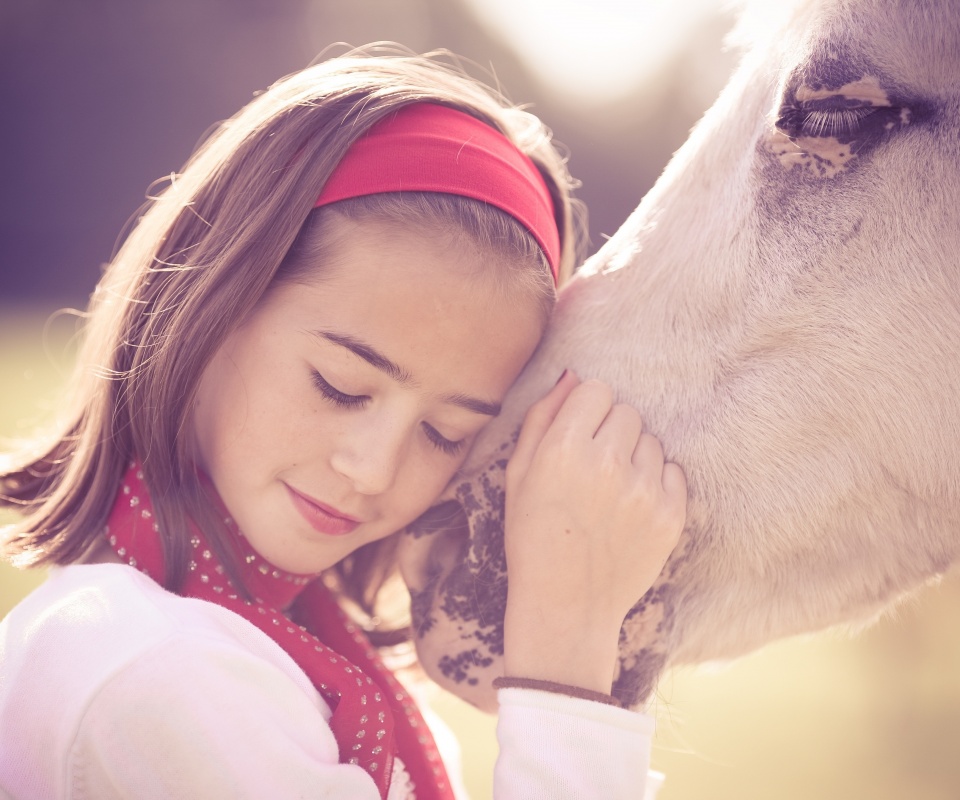 Девочка и лошадь обои