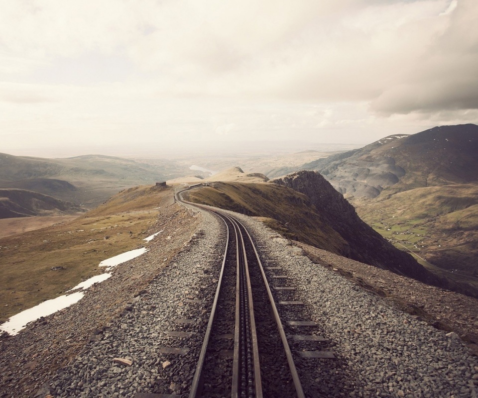 Рельсы уходящие вдаль обои