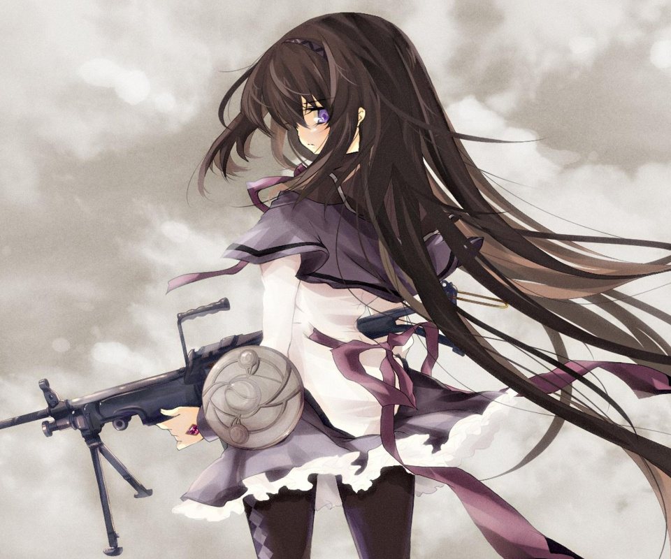 Девушка с автоматом обои