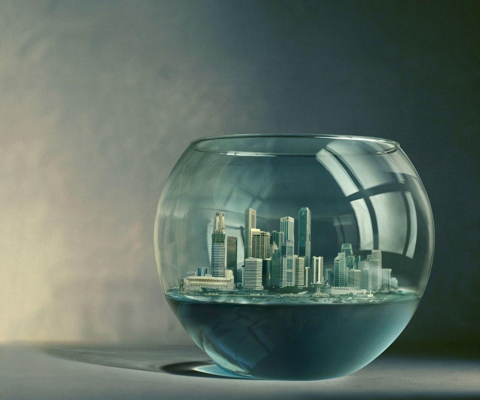 Город в аквариуме обои