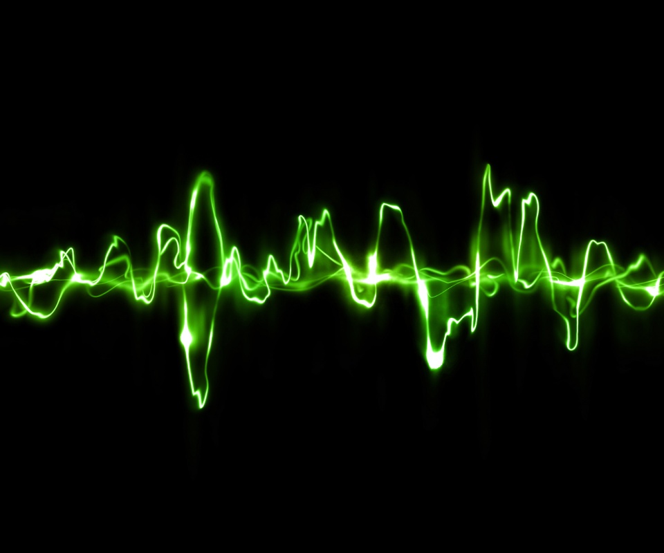 Зеленая пульсирующая волна обои