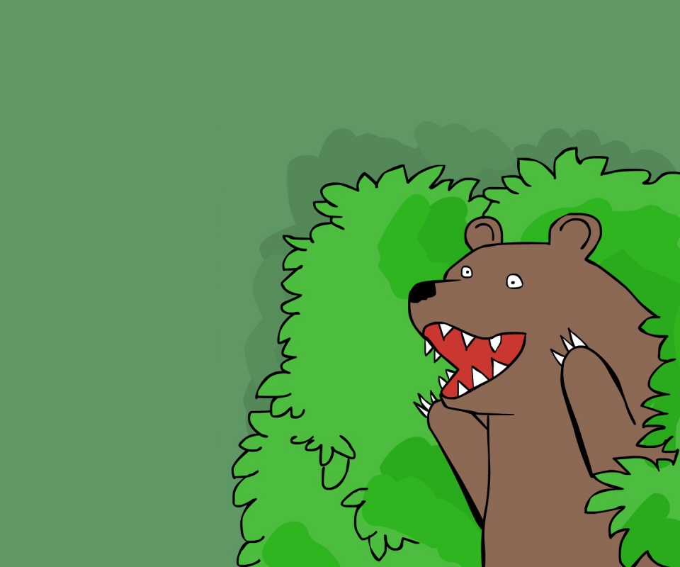 Медведь в кустах обои