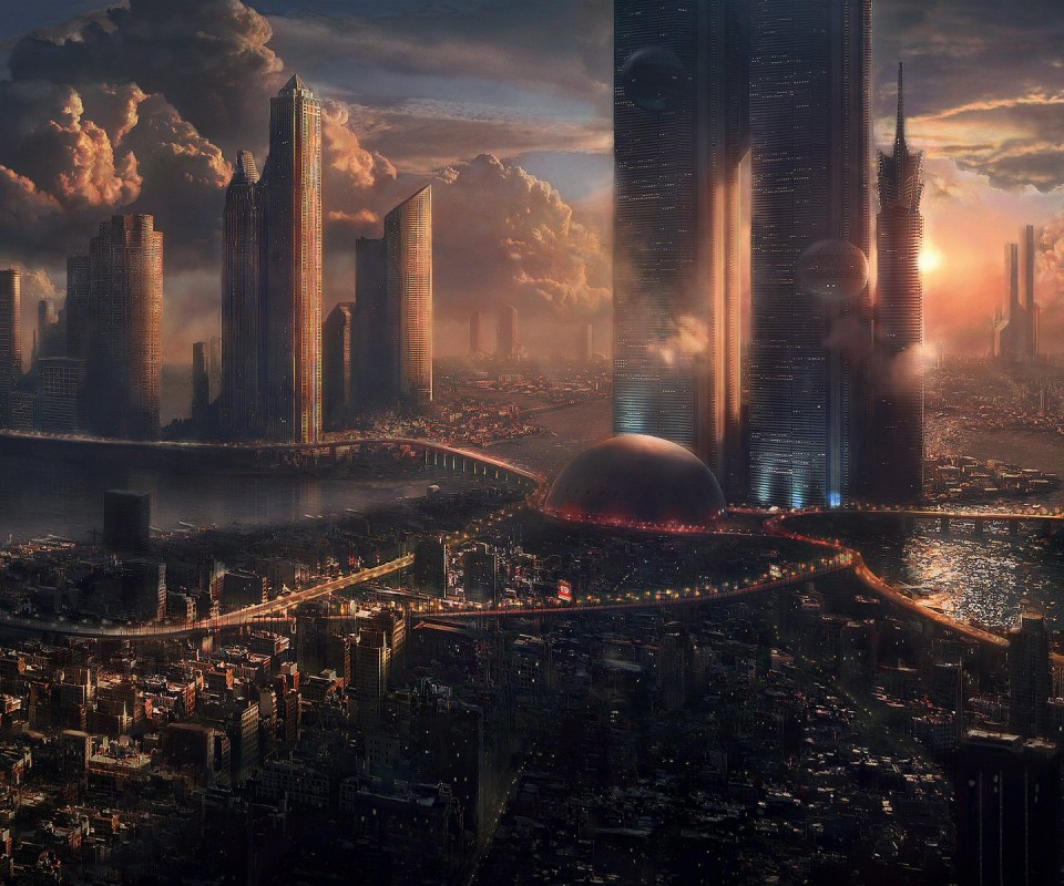 Город будущего обои