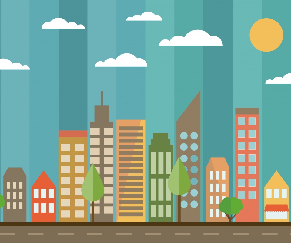 Векторный рисунок города обои