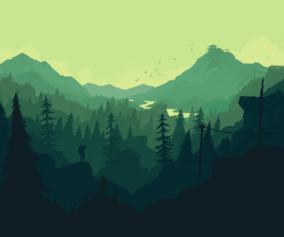 Зеленый Firewatch обои