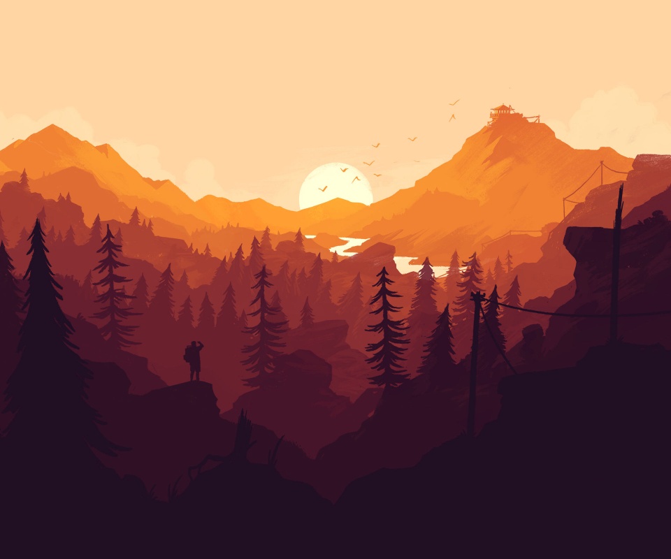 Красный Firewatch обои