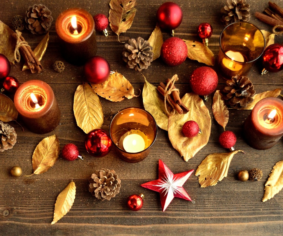 Новогодние украшения обои