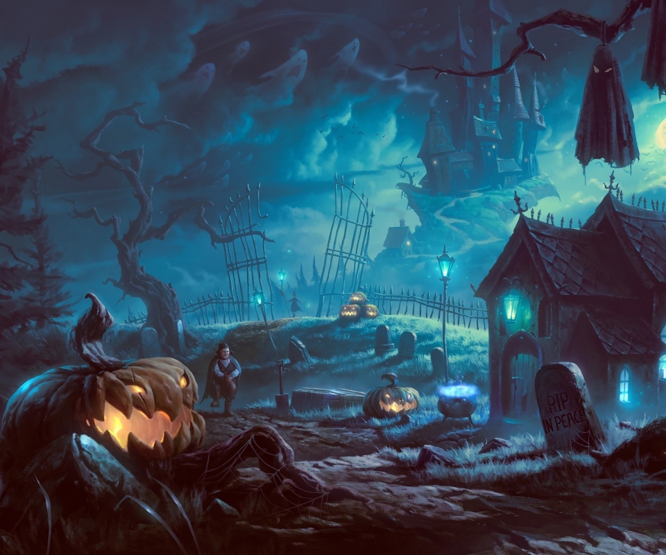 Кладбище на Хэллоувин обои